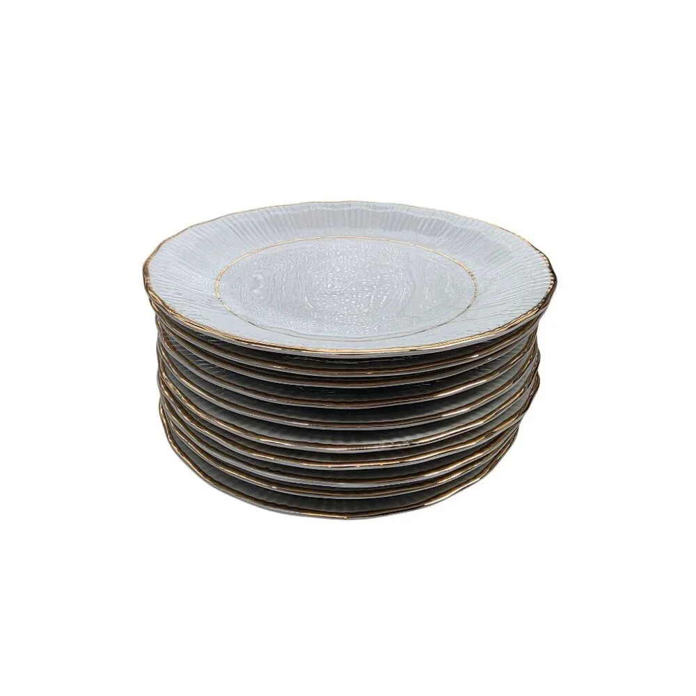 Wałbrzych‎ Poland Fine China Gold Trim Saucer Plates Set Of 8